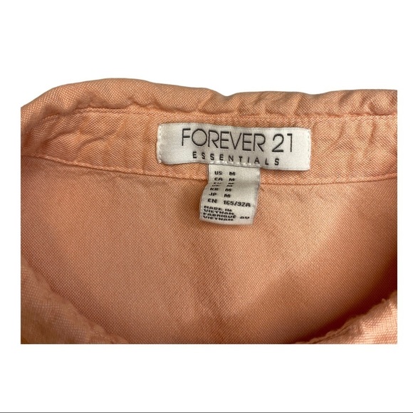 Forever 21 Essentials Medium Peach Button Down Shirt - Picture 4 of 5